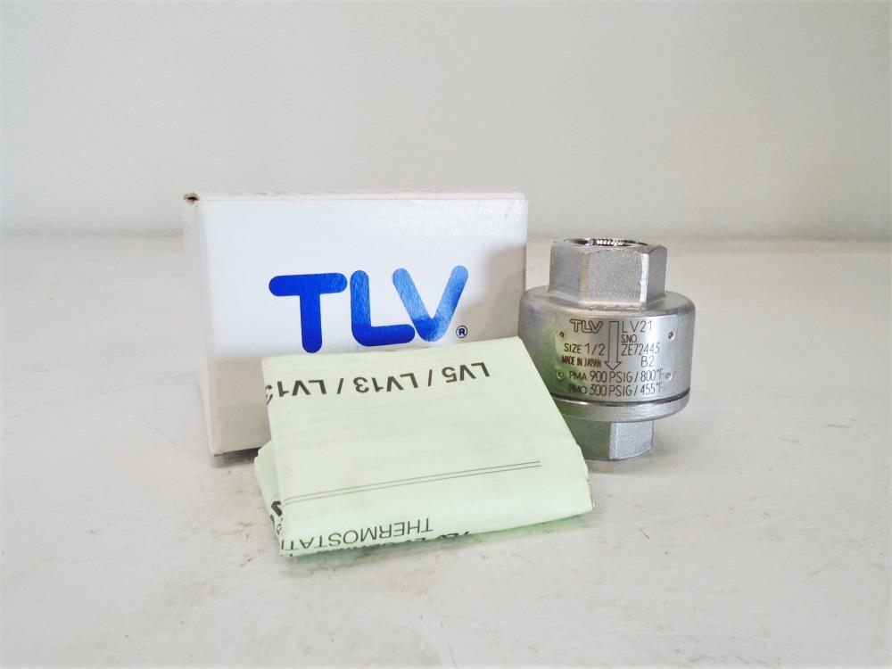 TLV 1/2" NPT Balanced Pressure Thermostatic Steam Trap LV21, Stainless Steel